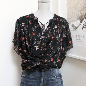 Butterfly Print Fairycore Ruffle Blouse 🦋 TAMARA H